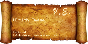 Ulrich Emese névjegykártya